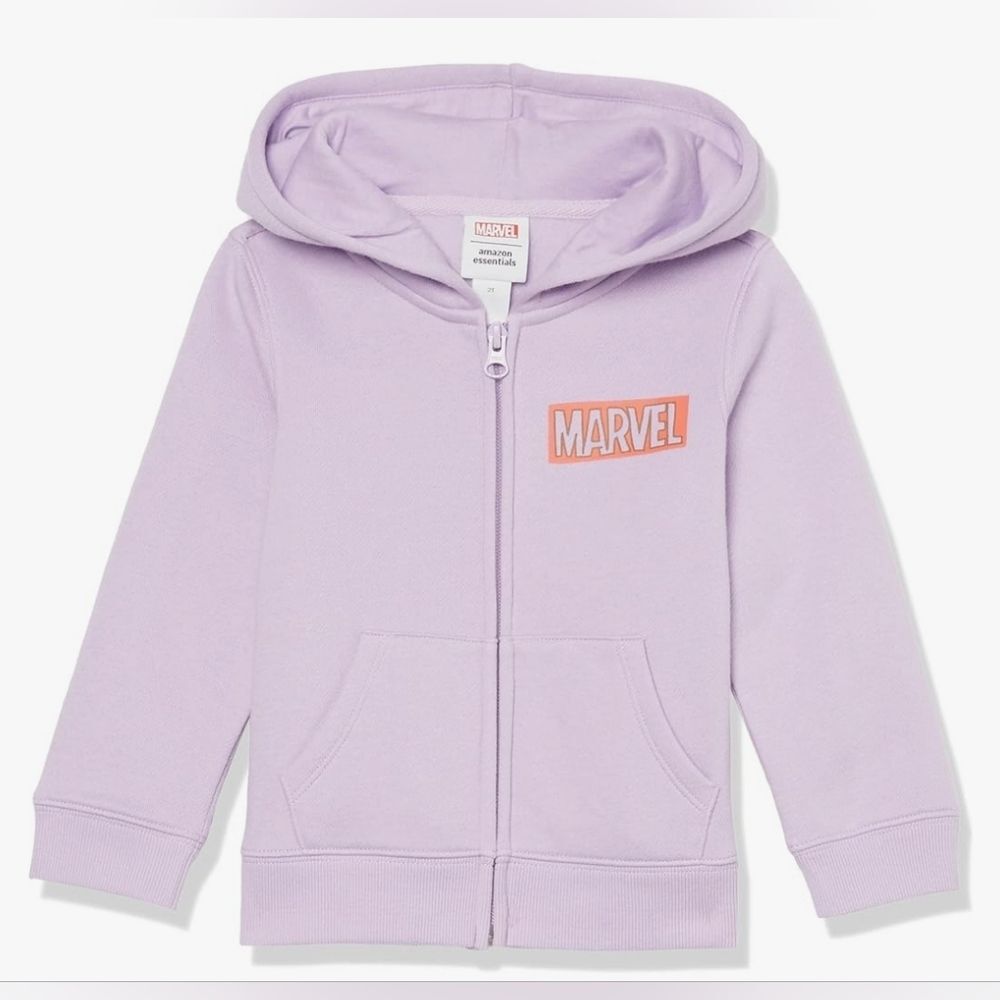 NWT - Amazon Essentials Girls Purple Marvel Hoodie - XL